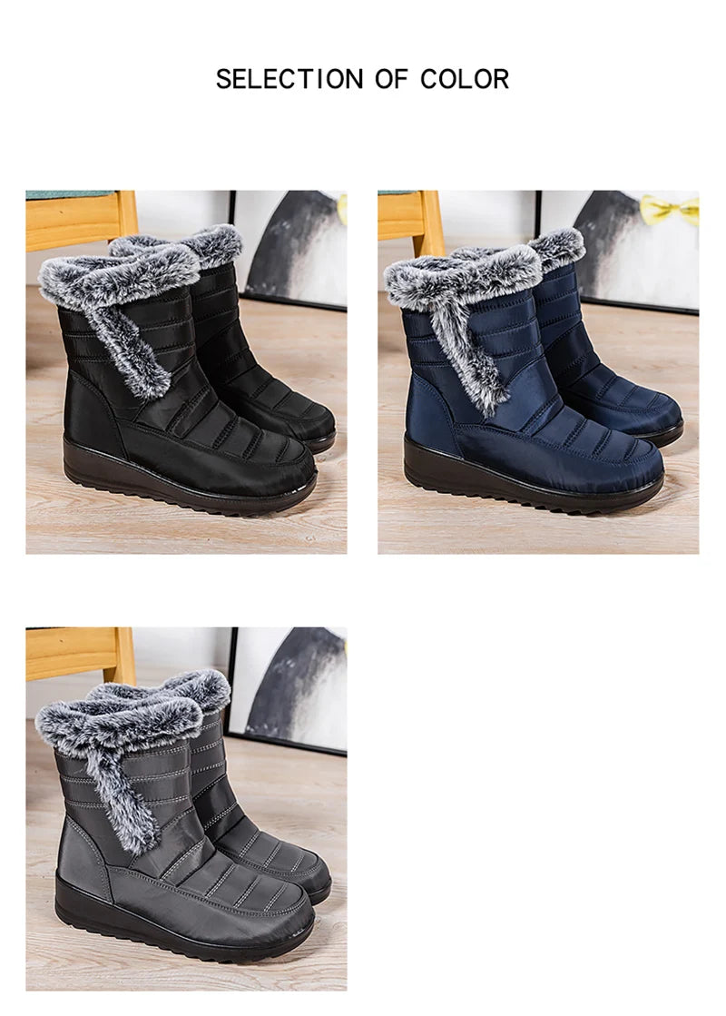 Frosty Footprints: Waterproof Warm Ankle Boots