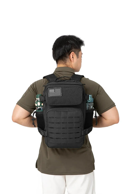 Compact Tactical Rucksack: School and Hiking Backpack with Bottle Holder