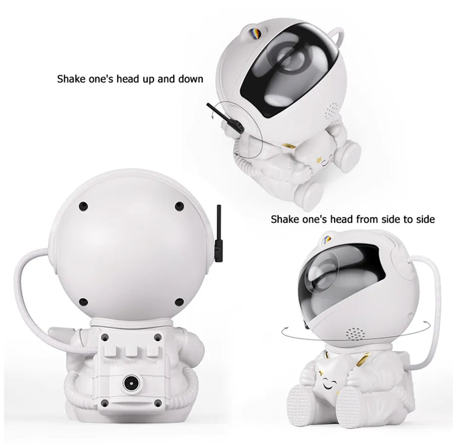 Astronaut Star Projector: Galaxy Night Light with Starry Nebula LED for Kids