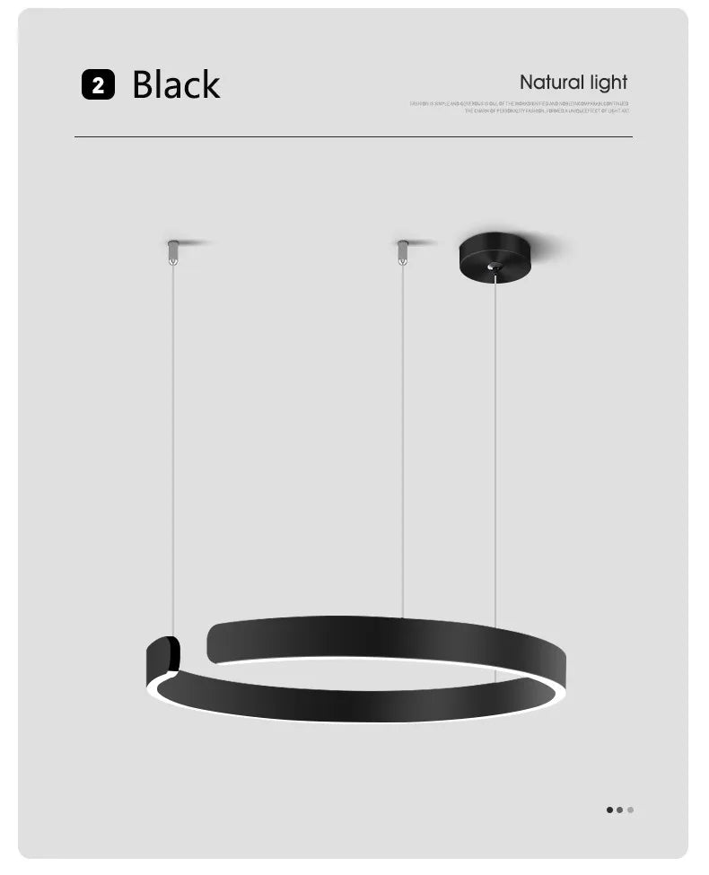 Modern Nordic Ring Chandelier: Black Gold LED Pendant Light for Home Decor