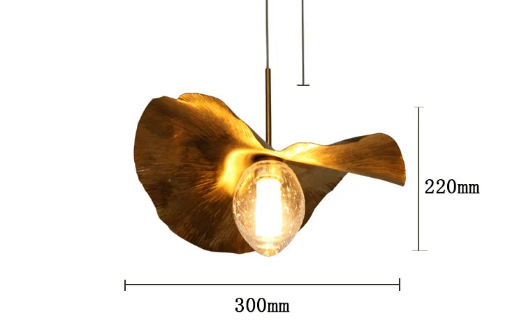 Lotus Leaf LED Pendant Lamp: Modern Brass Luminaires for Restaurant and Home