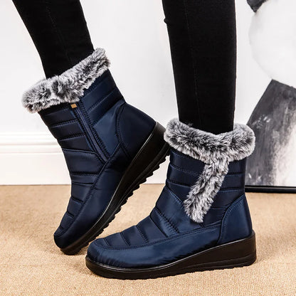 Frosty Footprints: Waterproof Warm Ankle Boots