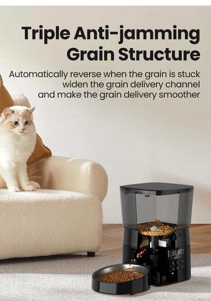 Smart Auto Pet Feeder: Button Control Food Dispenser for Cats & Dogs