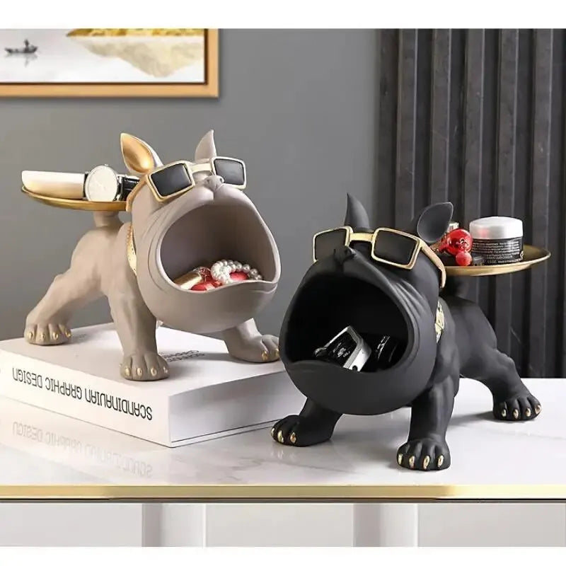 Bulldog Key Tray: Stylish Nordic Storage Ornament for Entrance Decor