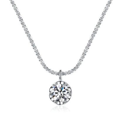 Lab Diamond Moissanite Necklace: NeeTim 2ct Sterling Silver Wedding Jewelry