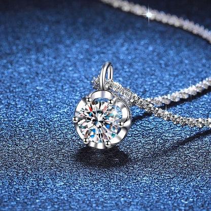 Lab Diamond Moissanite Necklace: NeeTim 2ct Sterling Silver Wedding Jewelry