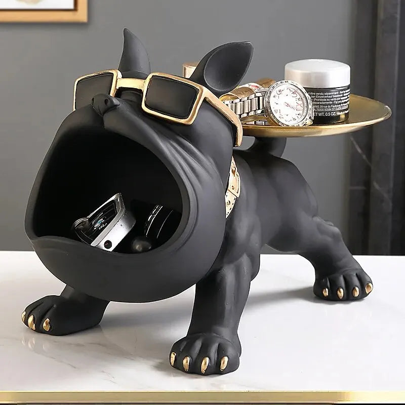 Bulldog Key Tray: Stylish Nordic Storage Ornament for Entrance Decor