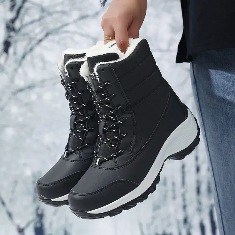 Frosty Heights: Waterproof Wedge Ankle Boots