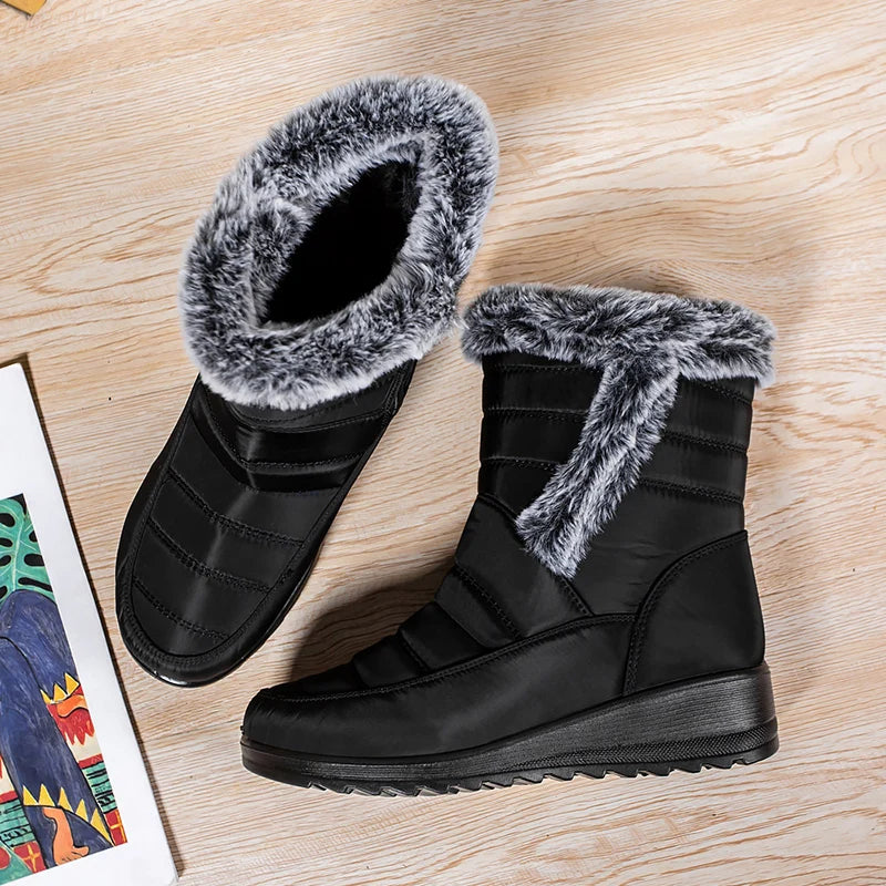 Frosty Footprints: Waterproof Warm Ankle Boots