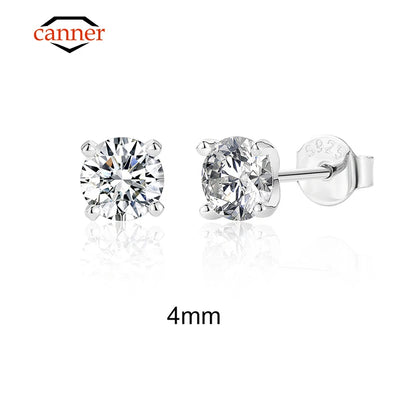 Sterling Silver Moissanite Earrings: 0.5-1.2 Carat D Color Fine Jewelry