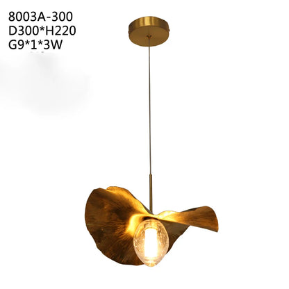 Lotus Leaf LED Pendant Lamp: Modern Brass Luminaires for Restaurant and Home