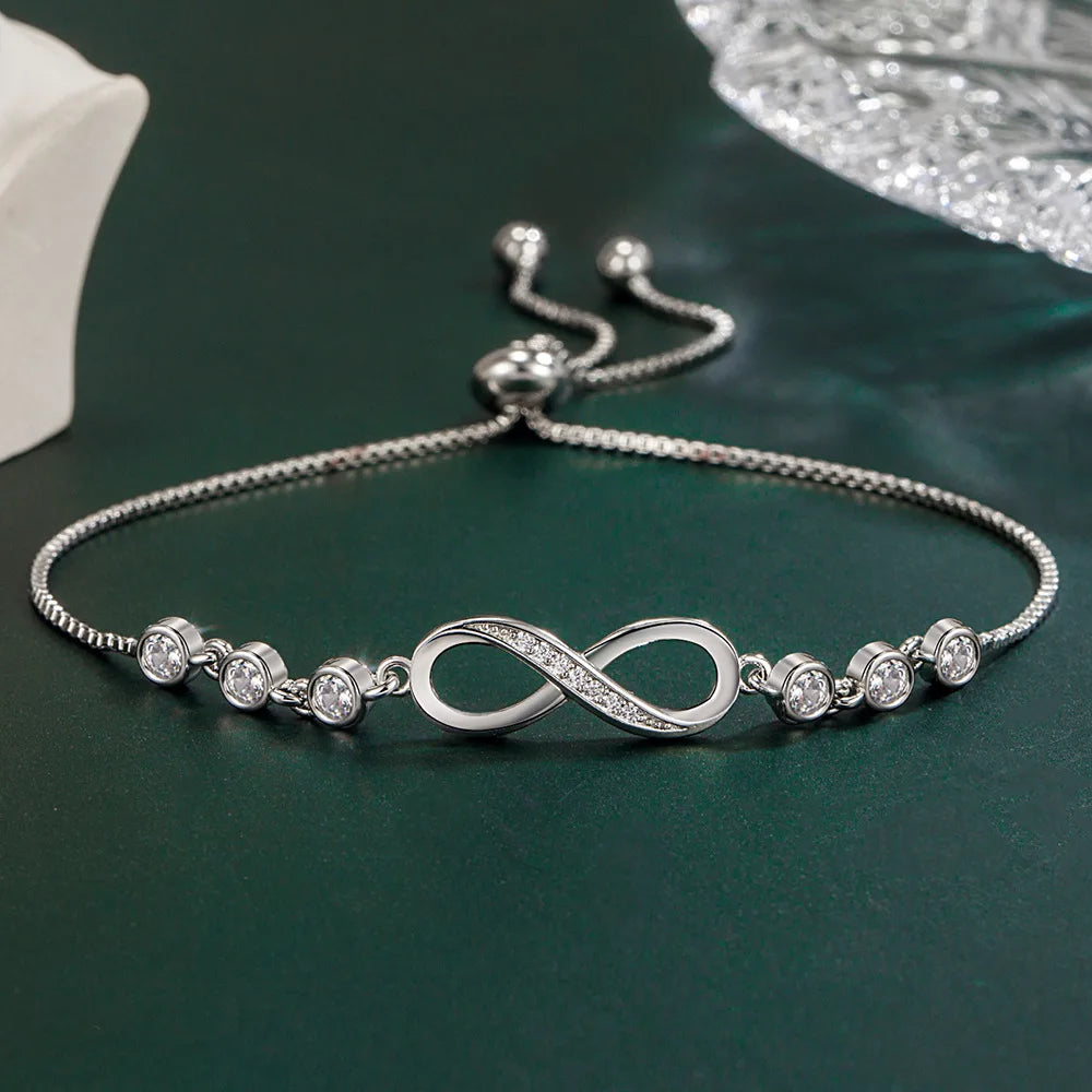 Pretty Crystal Bracelet: Fine 925 Sterling Silver Wedding and Party Accessory