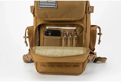 Compact Tactical Rucksack: School and Hiking Backpack with Bottle Holder