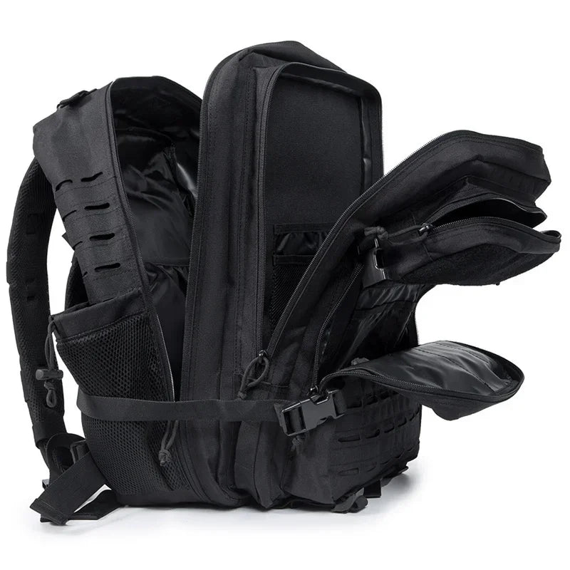 Compact Tactical Rucksack: School and Hiking Backpack with Bottle Holder