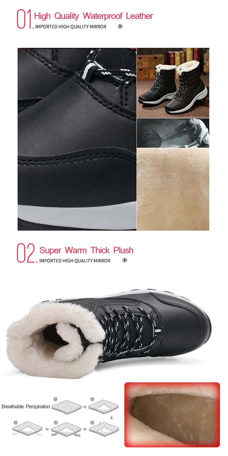 Frosty Heights: Waterproof Wedge Ankle Boots