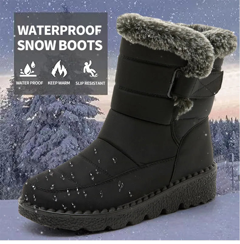 FrostGuard: Stylish Waterproof Fur-Lined Boots