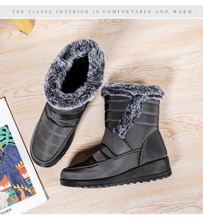 Frosty Footprints: Waterproof Warm Ankle Boots