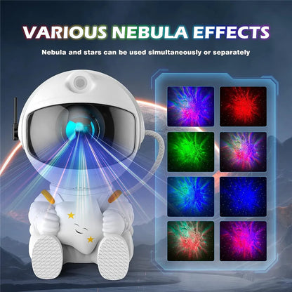 Astronaut Star Projector: Galaxy Night Light with Starry Nebula LED for Kids