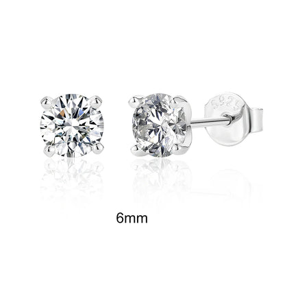 Sterling Silver Moissanite Earrings: 0.5-1.2 Carat D Color Fine Jewelry