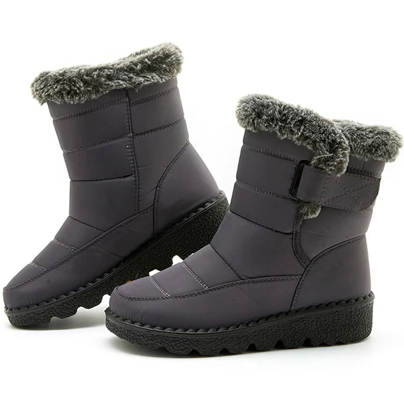 FrostGuard: Stylish Waterproof Fur-Lined Boots