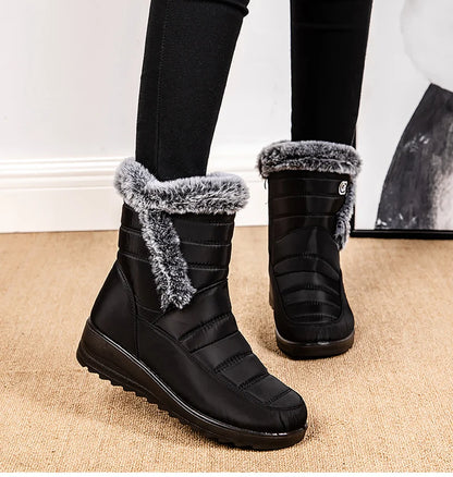 Frosty Footprints: Waterproof Warm Ankle Boots