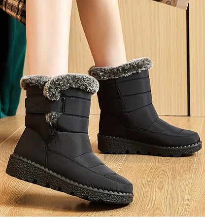 FrostGuard: Stylish Waterproof Fur-Lined Boots