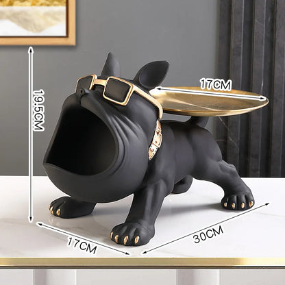 Bulldog Key Tray: Stylish Nordic Storage Ornament for Entrance Decor