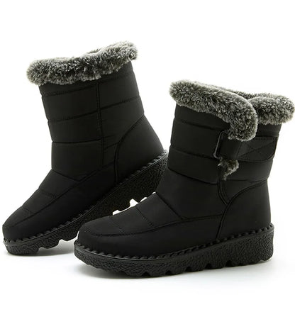 FrostGuard: Stylish Waterproof Fur-Lined Boots