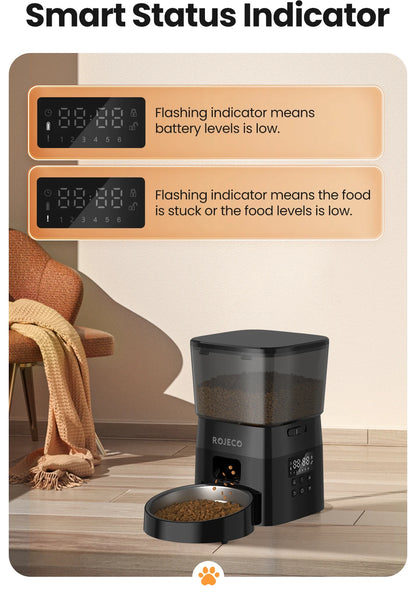 Smart Auto Pet Feeder: Button Control Food Dispenser for Cats & Dogs