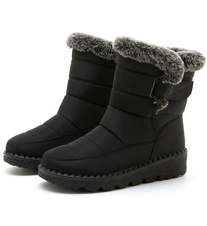 FrostGuard: Stylish Waterproof Fur-Lined Boots