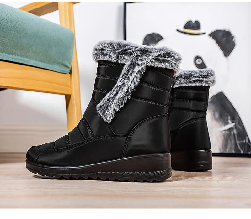 Frosty Footprints: Waterproof Warm Ankle Boots