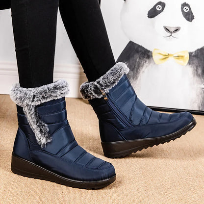 Frosty Footprints: Waterproof Warm Ankle Boots