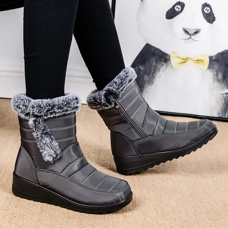 Frosty Footprints: Waterproof Warm Ankle Boots