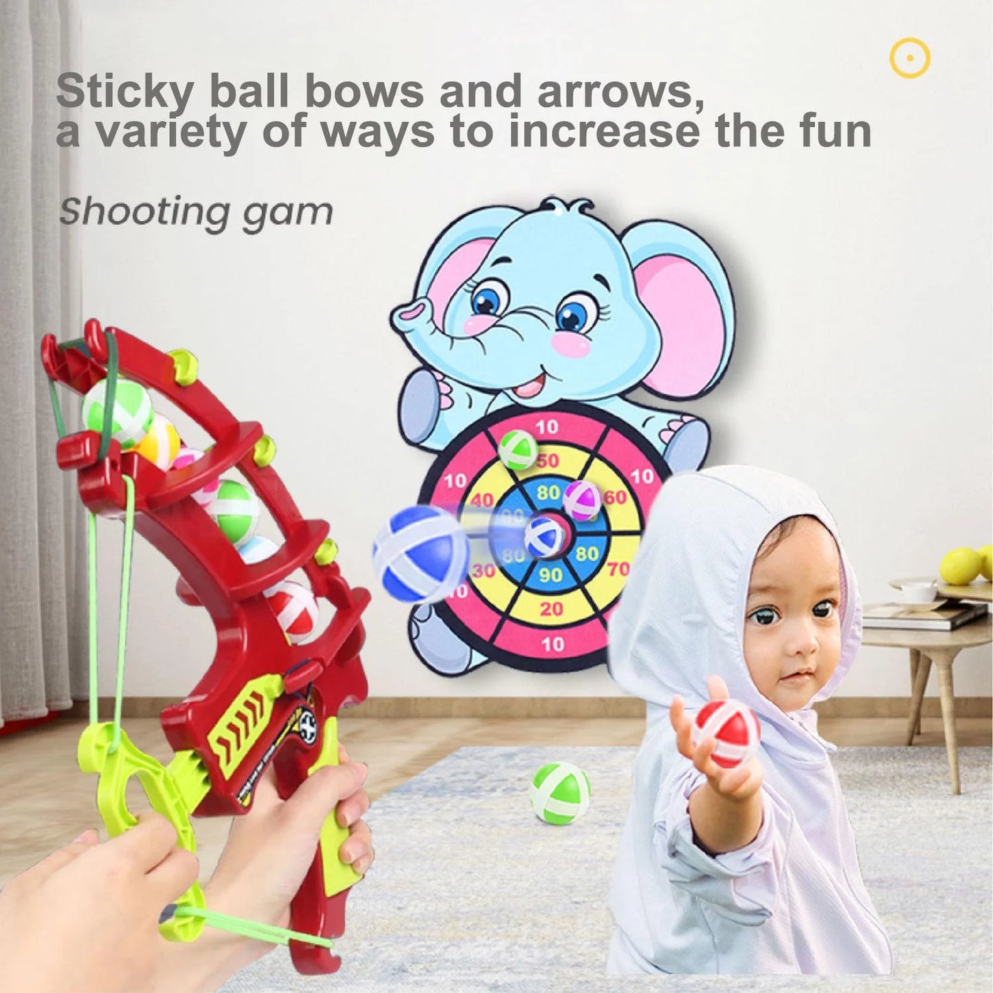 Montessori Throw Sport Toy: Sticky Ball Dartboard & Basketball Board Game for Kids