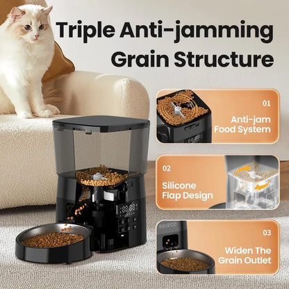 Smart Auto Pet Feeder: Button Control Food Dispenser for Cats & Dogs