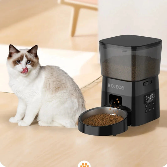 Smart Auto Pet Feeder: Button Control Food Dispenser for Cats & Dogs