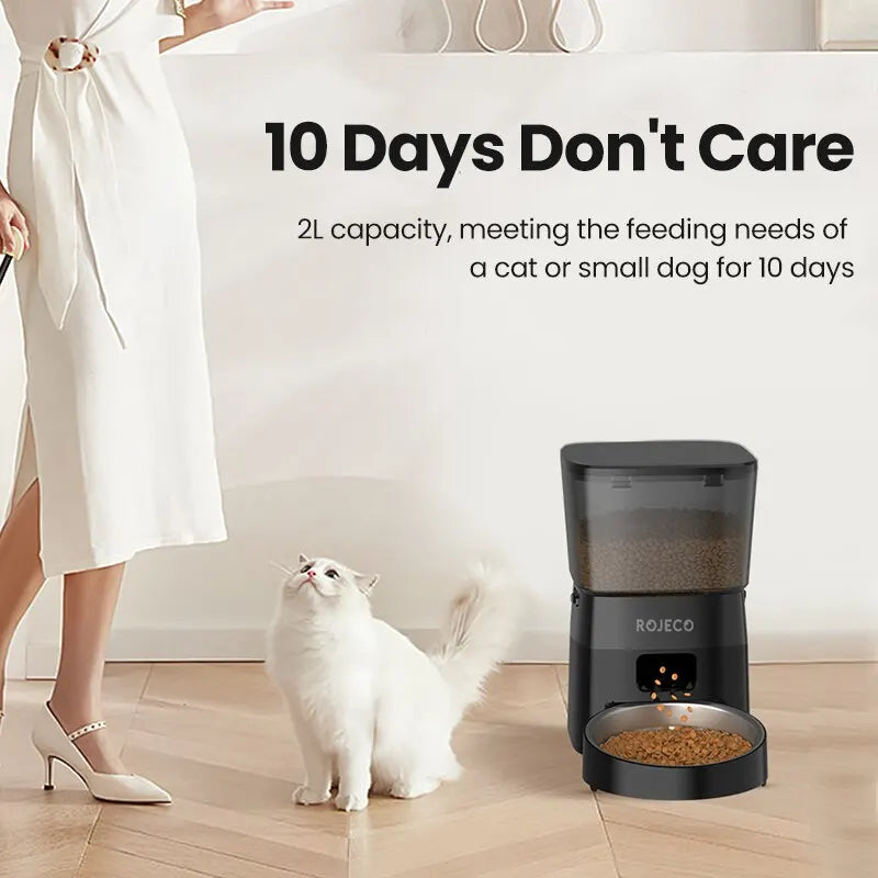 Smart Auto Pet Feeder: Button Control Food Dispenser for Cats & Dogs