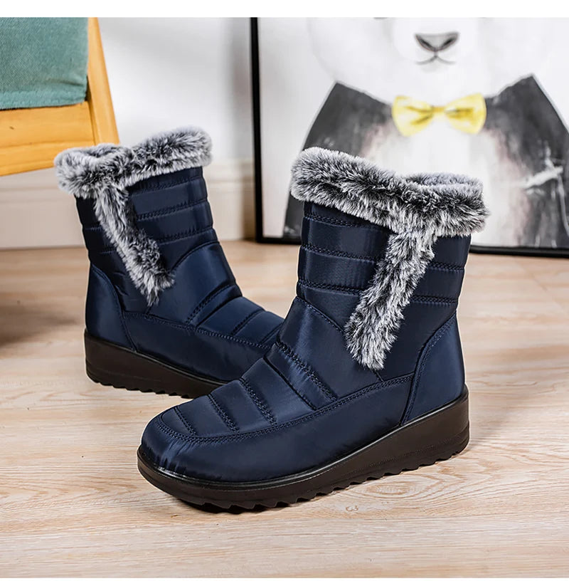 Frosty Footprints: Waterproof Warm Ankle Boots